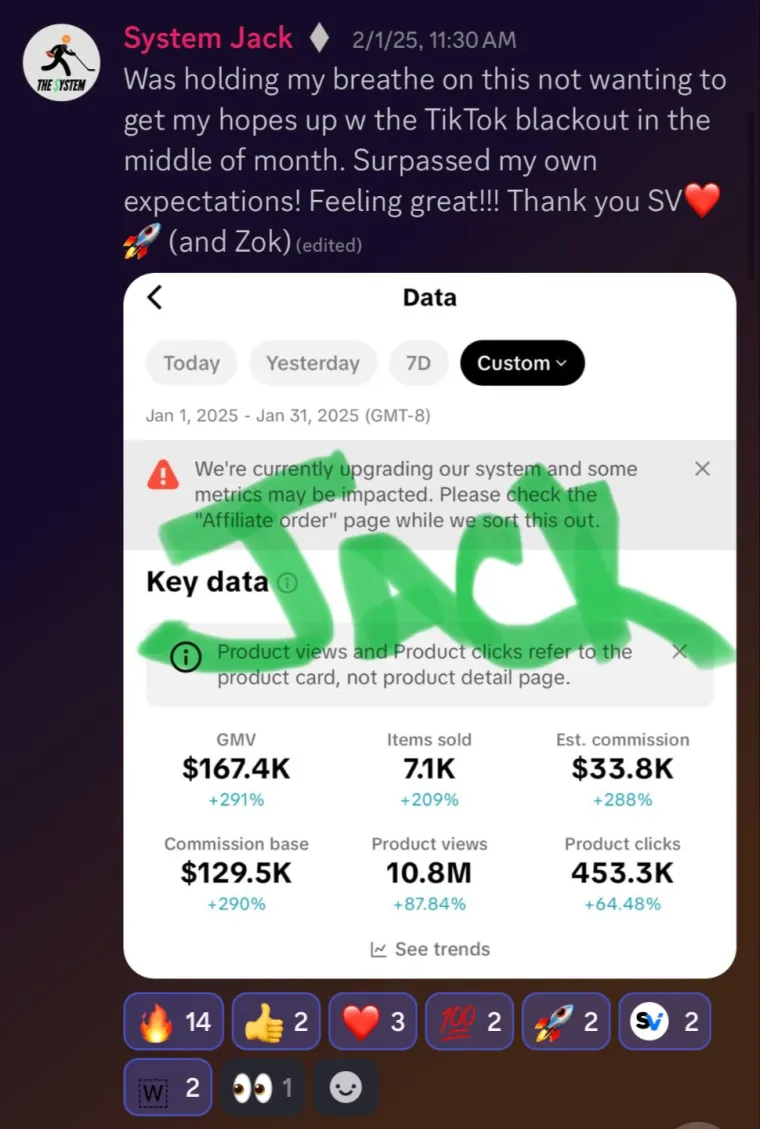 Creator win shared in the Stay Viral community