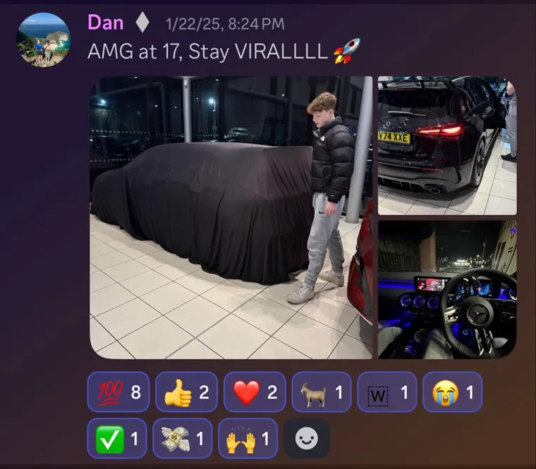 Creator win shared in the Stay Viral community